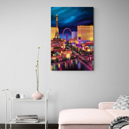 Las Vegas Skyline Panorama - Canvas Wall Art Living Room