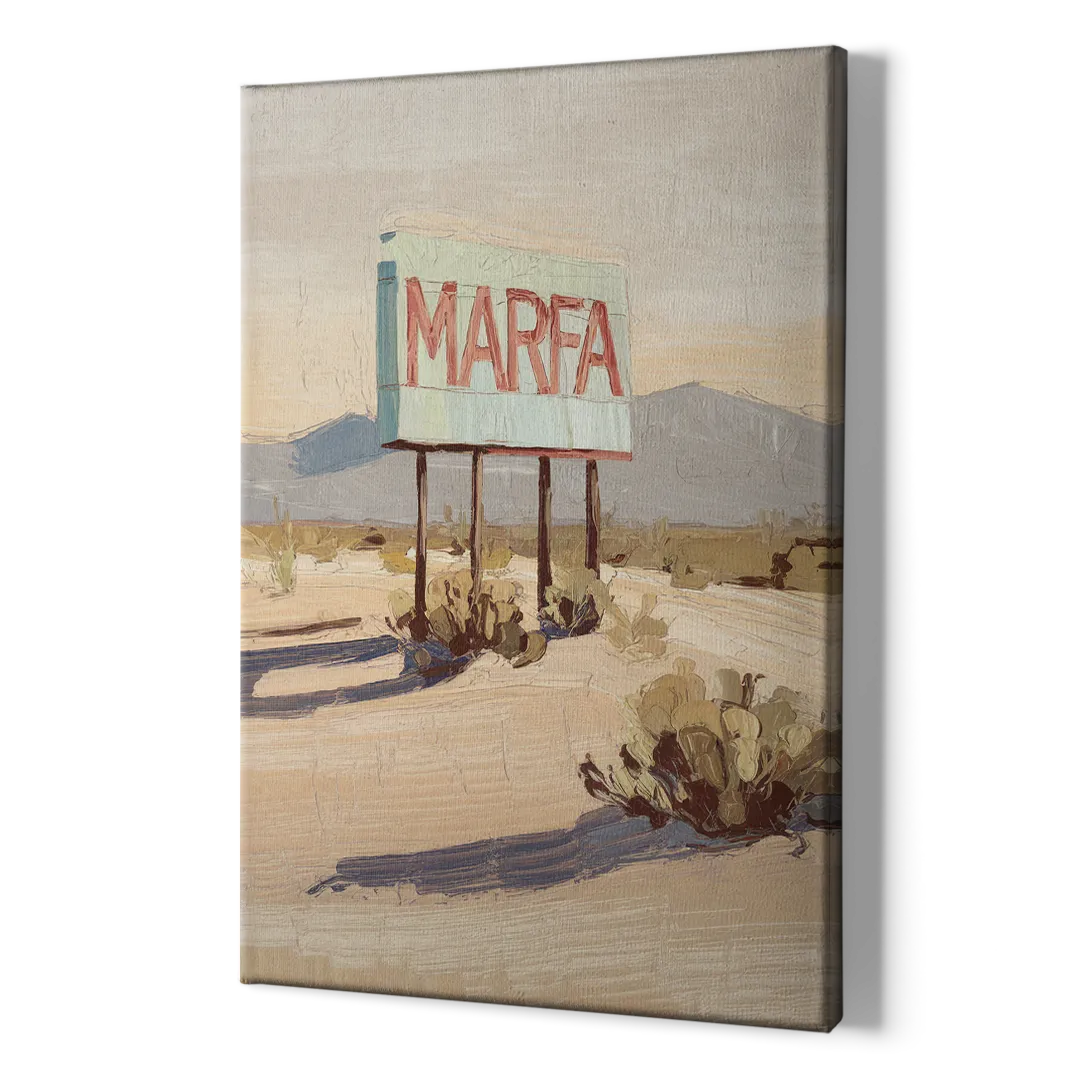 Marfa Iconic Sign - Canvas Print Art Sides