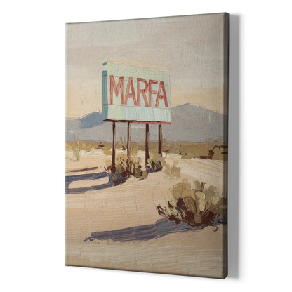 Marfa Iconic Sign - Canvas Print Art Sides