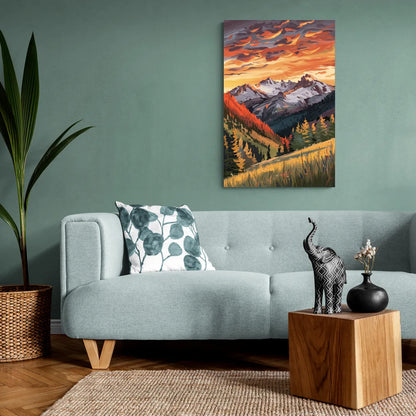 Telluride Mountain Sunset - Canvas Wall Art Living Room