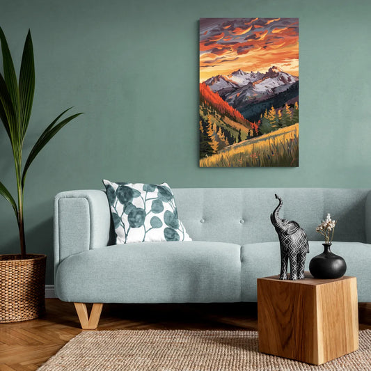 Telluride Mountain Sunset - Canvas Wall Art Living Room