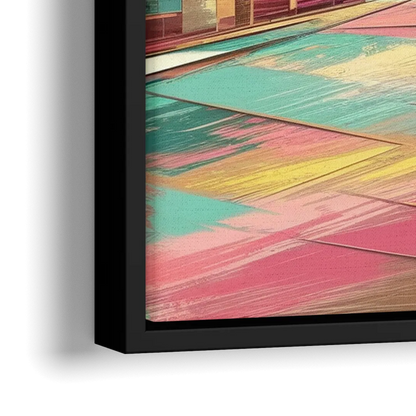 Miami Beach Vibes - Close-Up Black Frame Canvas