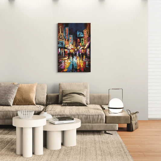 Nashville Broadway Nightlife - Canvas Wall Art Living Room