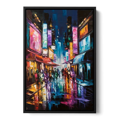 Joseph Vibrant Streets - Black Frame Canvas