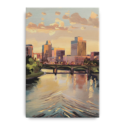Little Rock Downtown Panorama - Canvas Wall Art