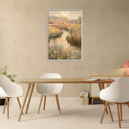 Springfield Scenic River View - Living Room White Frame Canvas