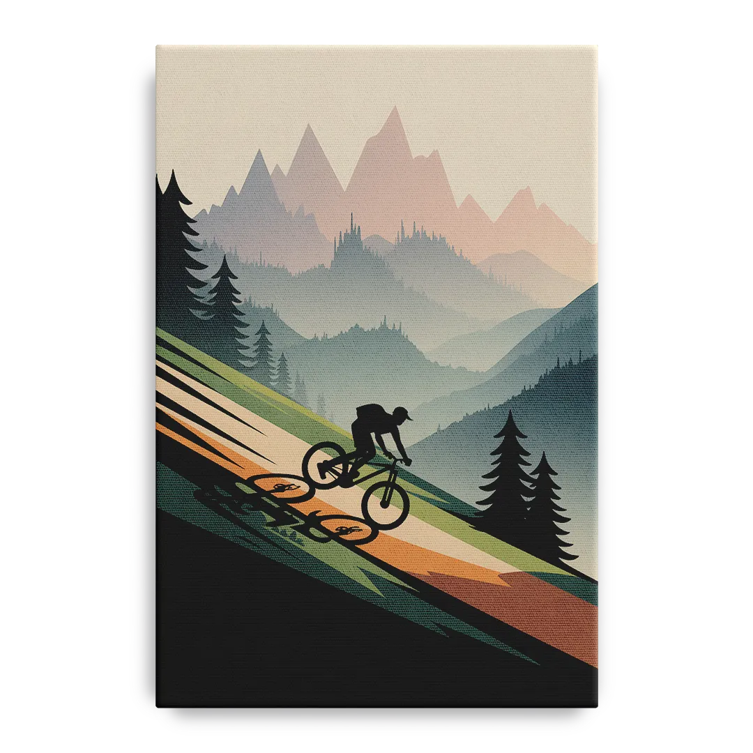 Mountain Biking Trails - Canvas Wall Art