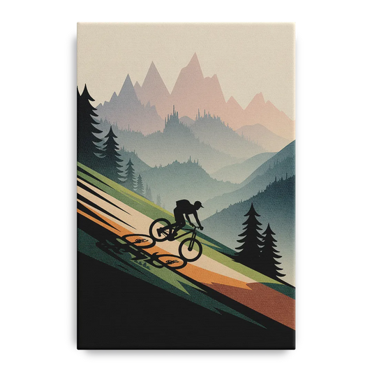 Mountain Biking Trails - Canvas Wall Art