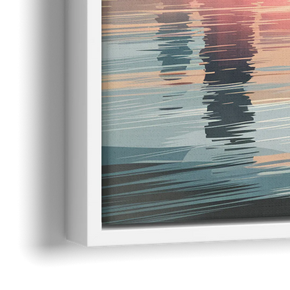 Chicago Skyline from Lake Michigan - Close-Up White Frame Canvas