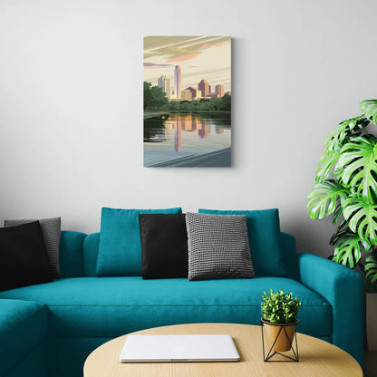 Austin Zilker Park Views - Canvas Wall Art Living Room