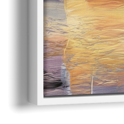 Tampa Riverwalk Sunrise - Close-Up White Frame Canvas