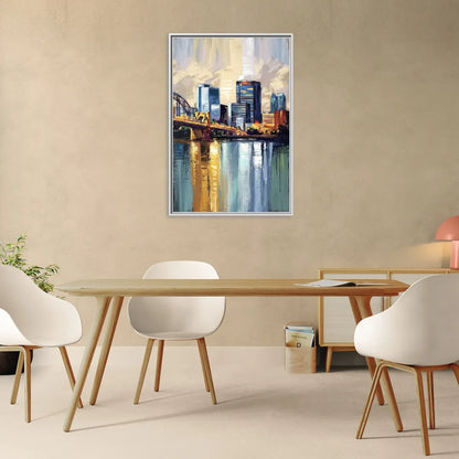 Memphis Downtown Charm - Living Room White Frame Canvas