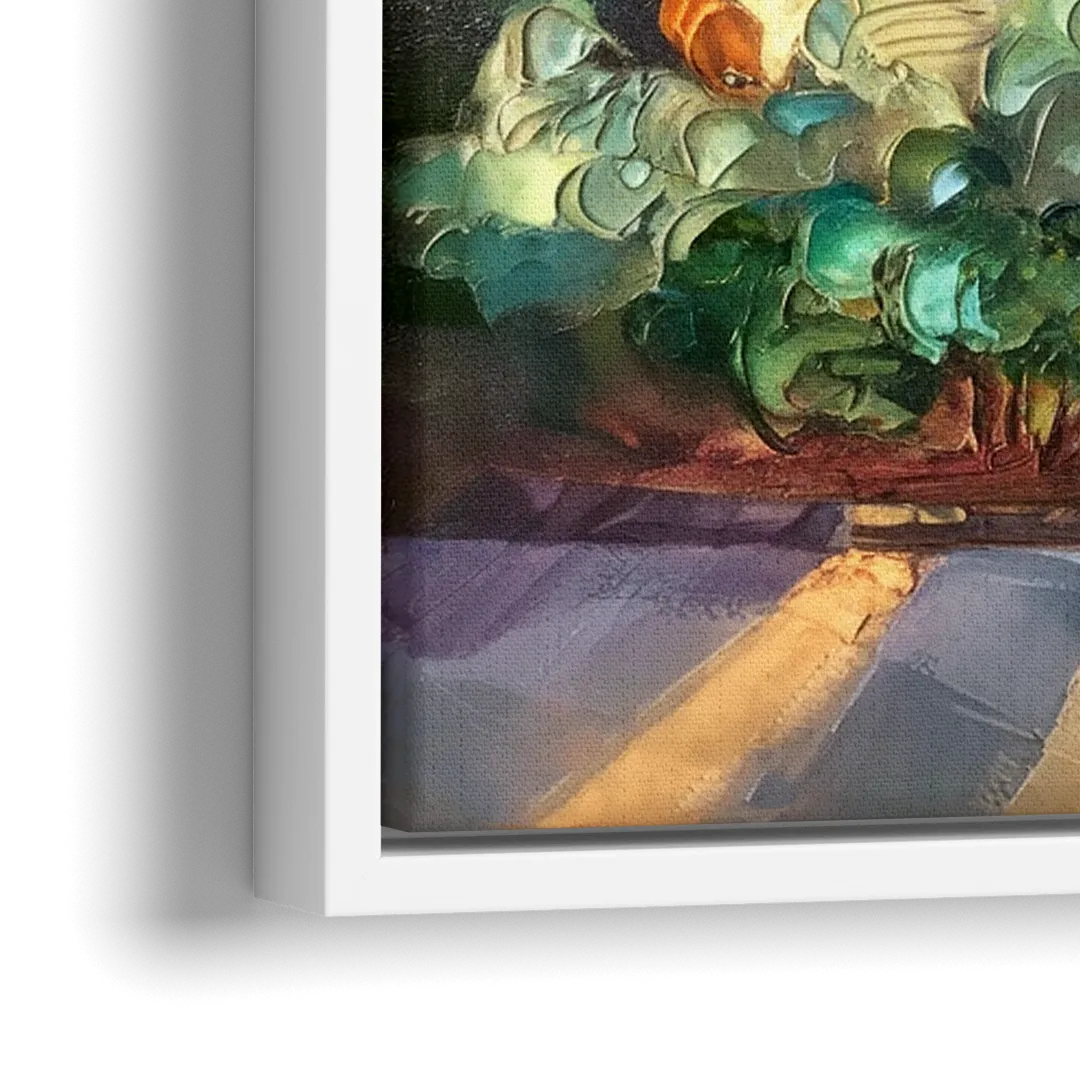 St. Louis Forest Park Landscape - Close-Up White Frame Canvas