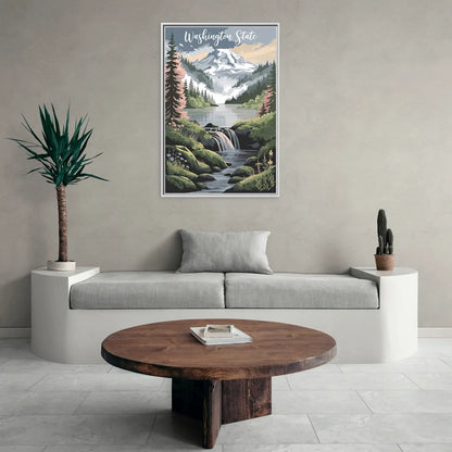 Washington State Nature Scenes - Living Room White Frame Canvas