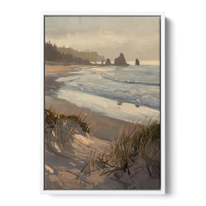 Bandon Pacific Coast - White Frame Canvas