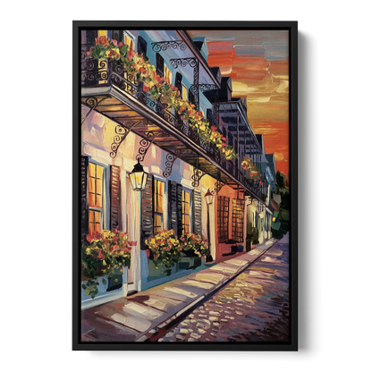 Charleston French Quarter - Black Frame Canvas
