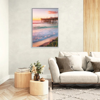 San Diego Pacific Beach Vibes - Living Room White Frame Canvas