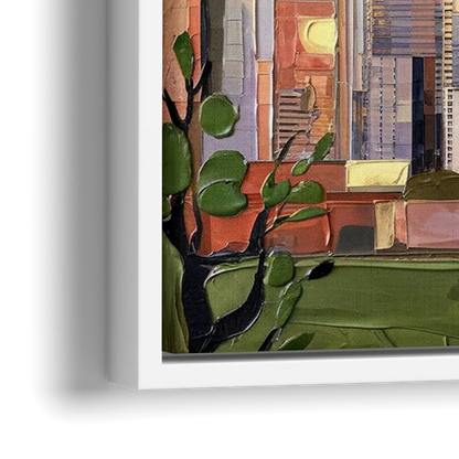 Seattle Downtown Skyline - Close-Up White Frame Canvas