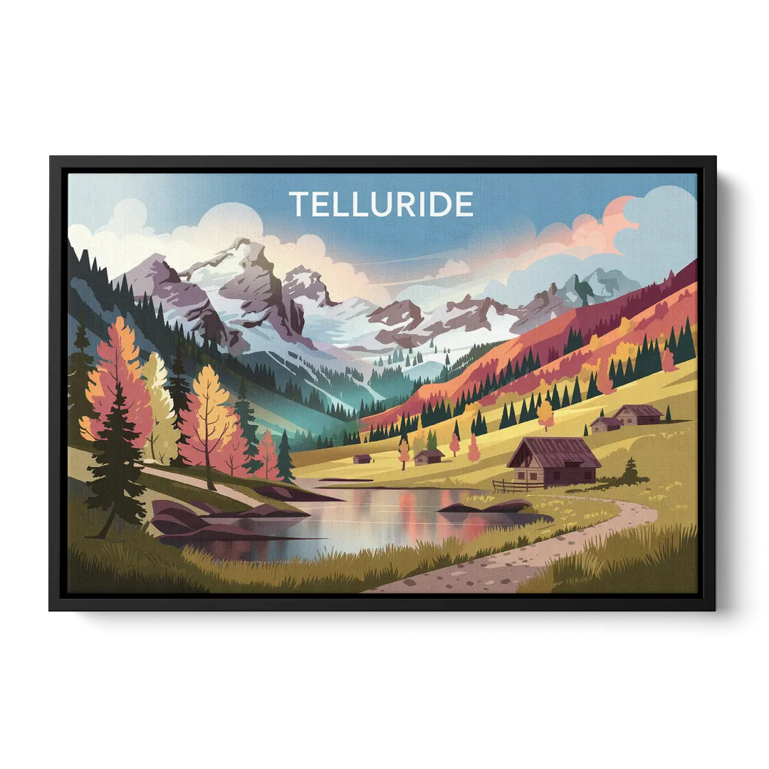 Telluride Alpine Landscape - Black Frame Canvas