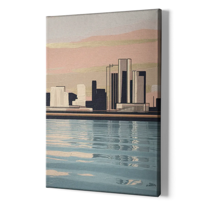 Detroit Riverwalk Serenity - Canvas Print Art Sides