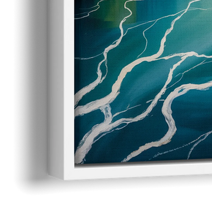 Niagara River Rapids - Close-Up White Frame Canvas