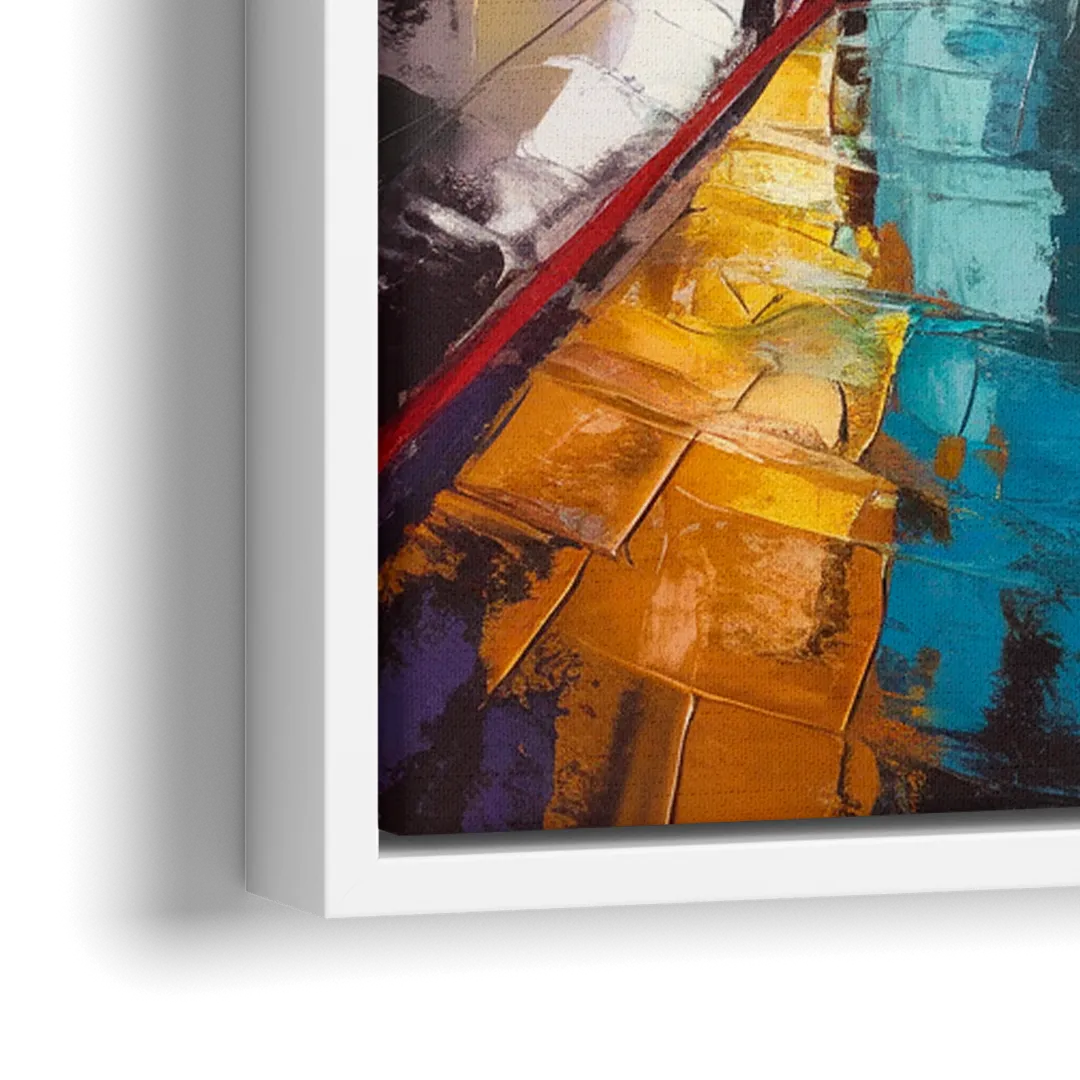 San Jose Vibrant Streets - Close-Up White Frame Canvas