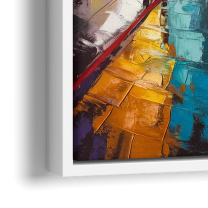 San Jose Vibrant Streets - Close-Up White Frame Canvas