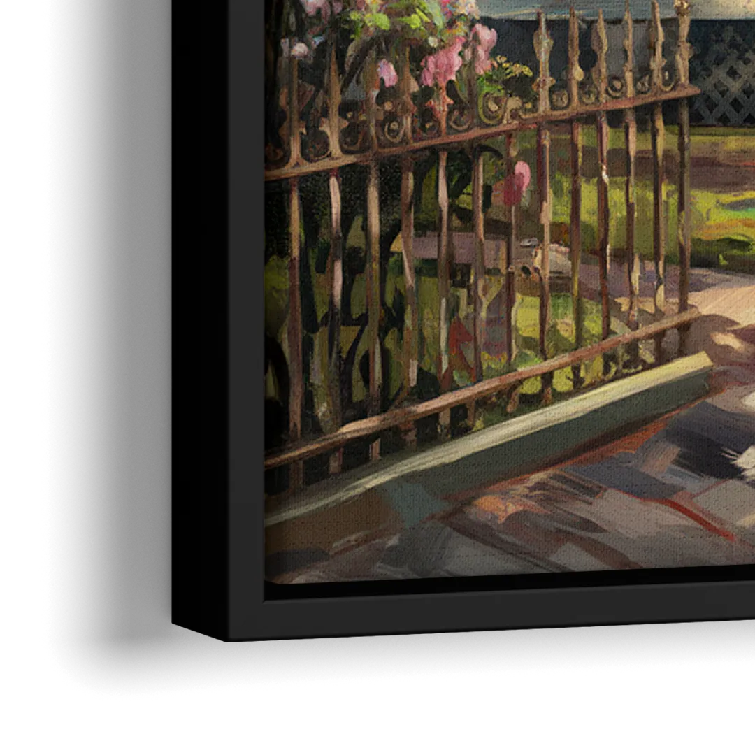 New Orleans Garden District Homes - Close-Up Black Frame Canvas