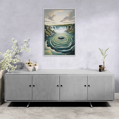 Niagara Whirlpool Aerial - Living Room White Frame Canvas