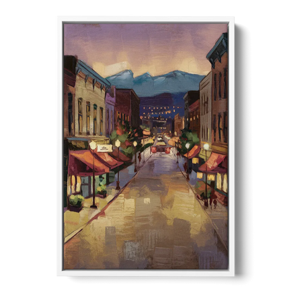 Park City Historic Main Street - White Frame Canvas