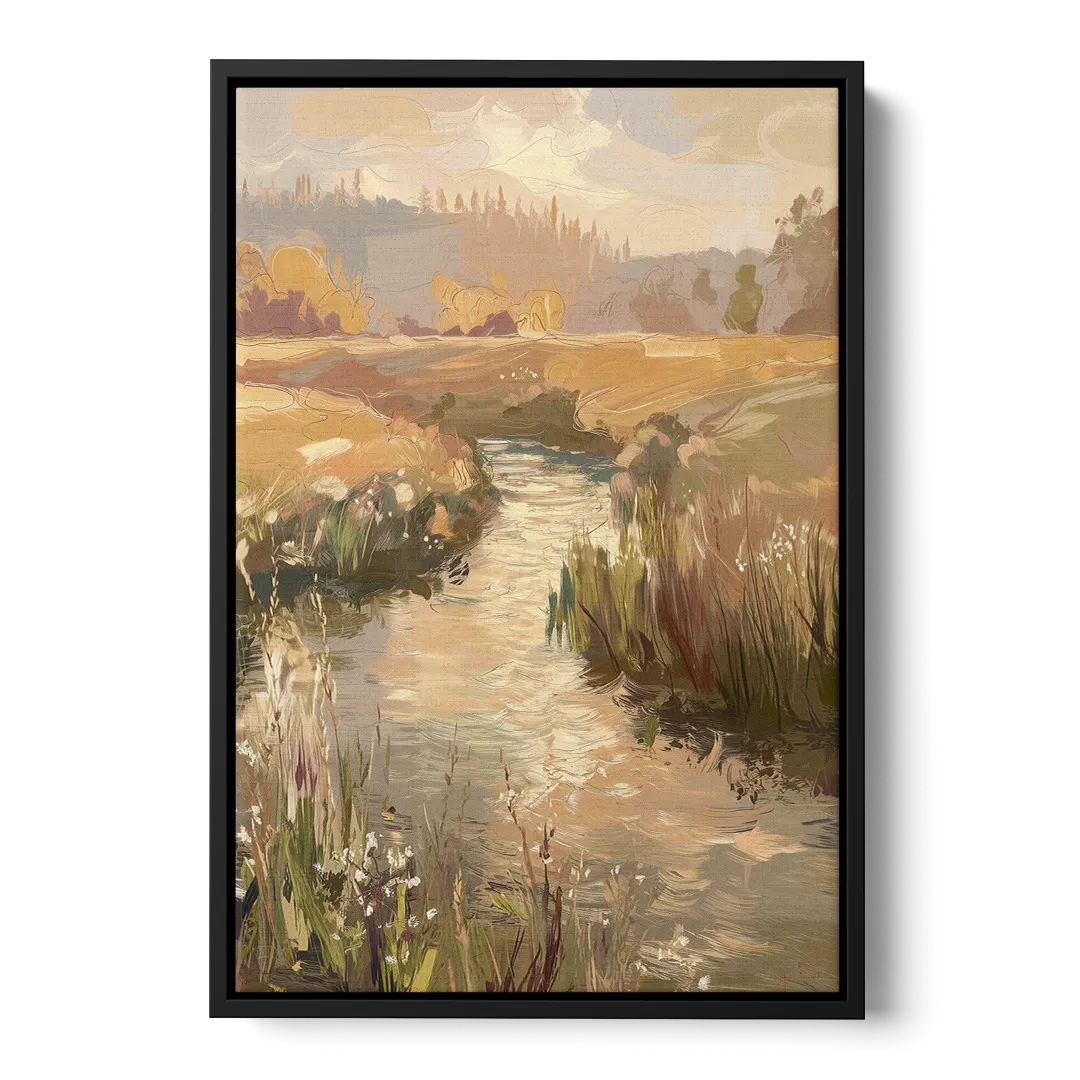 Springfield Scenic River View - Black Frame Canvas