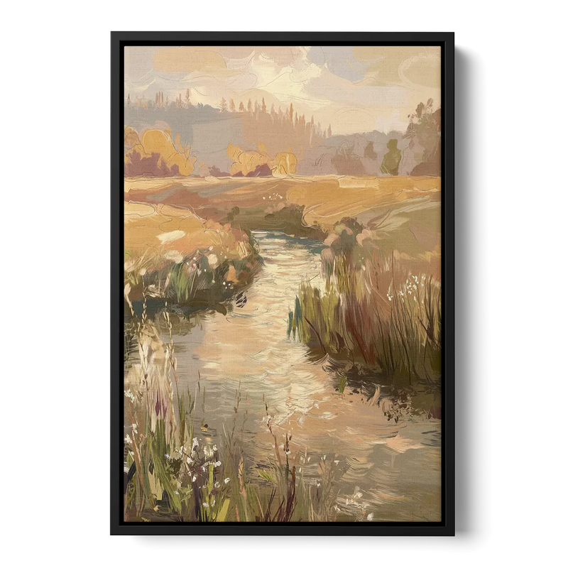 Springfield Scenic River View - Black Frame Canvas