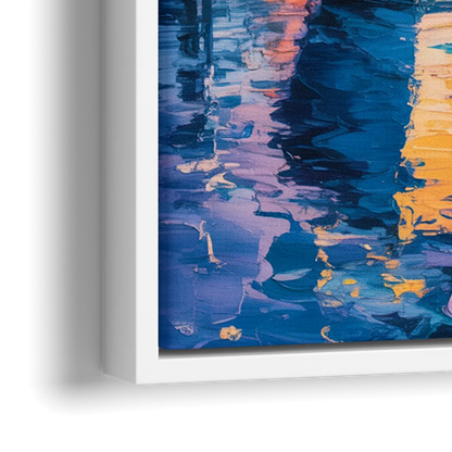 False Creek Boats - Close-Up White Frame Canvas