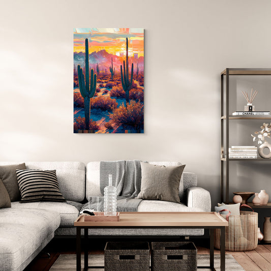 Phoenix Arizona Sunset Glow - Canvas Wall Art Living Room
