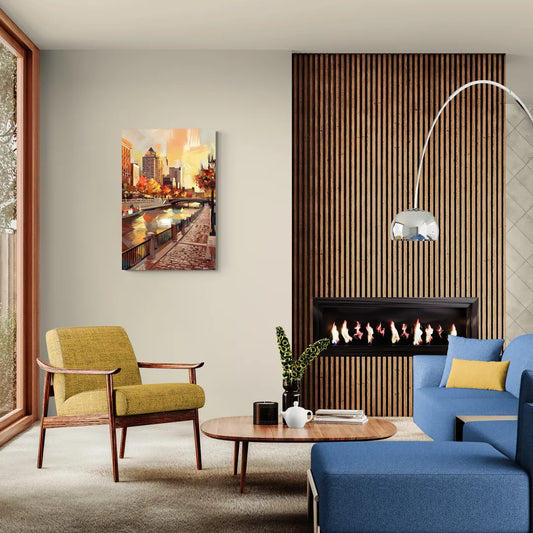Milwaukee Riverwalk Views - Canvas Wall Art Living Room