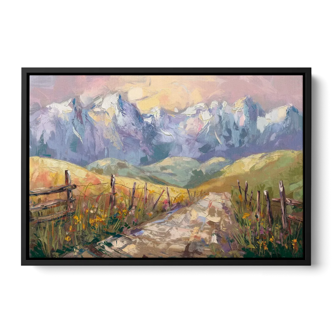 Bozeman Mountain Views - Black Frame Canvas