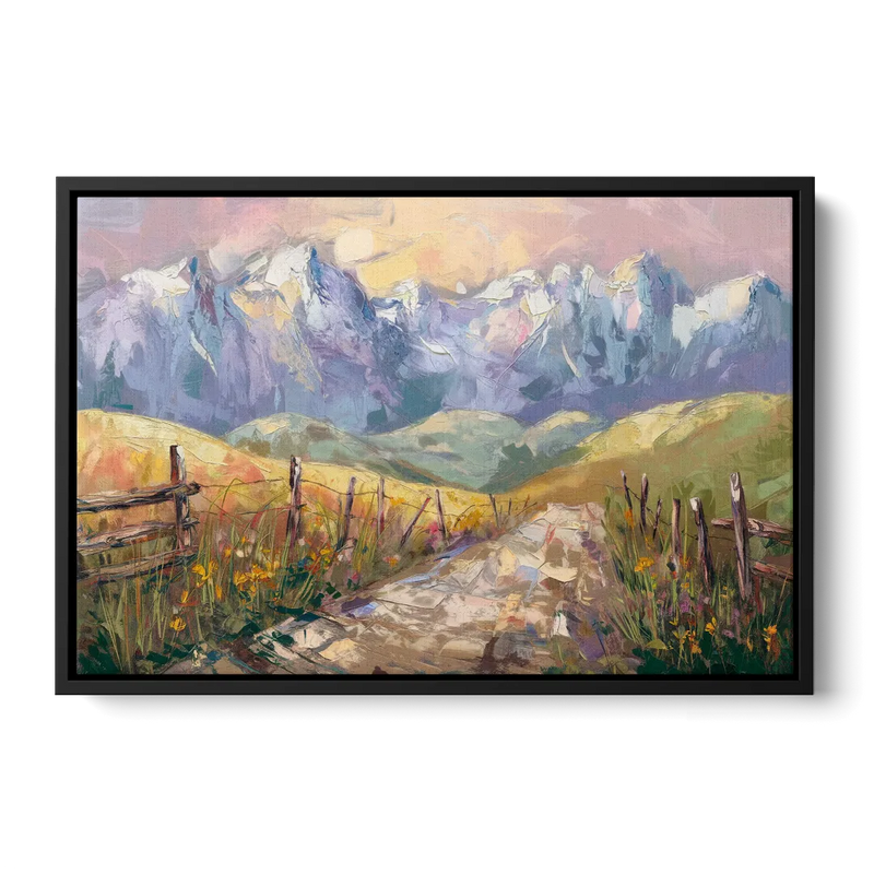 Bozeman Mountain Views - Black Frame Canvas
