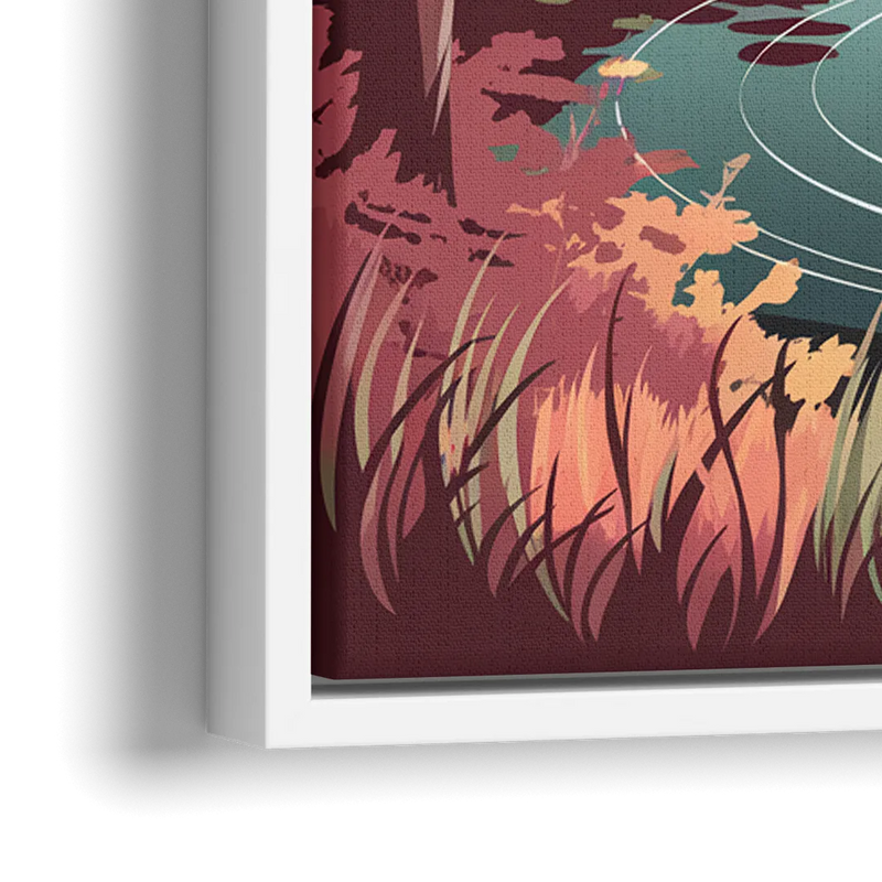 Madison Scenic Lakeshores - Close-Up White Frame Canvas