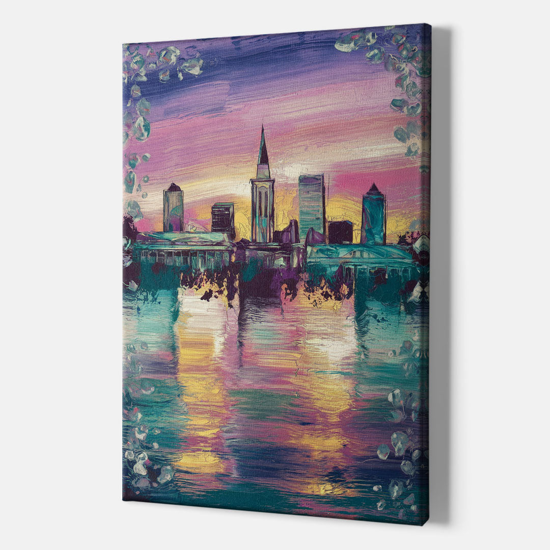 New Orleans Skyline at Sunset - Canvas Wall Art Indoor