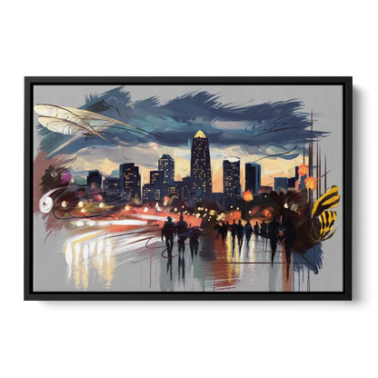 Charlotte Hornets Tribute - Black Frame Canvas