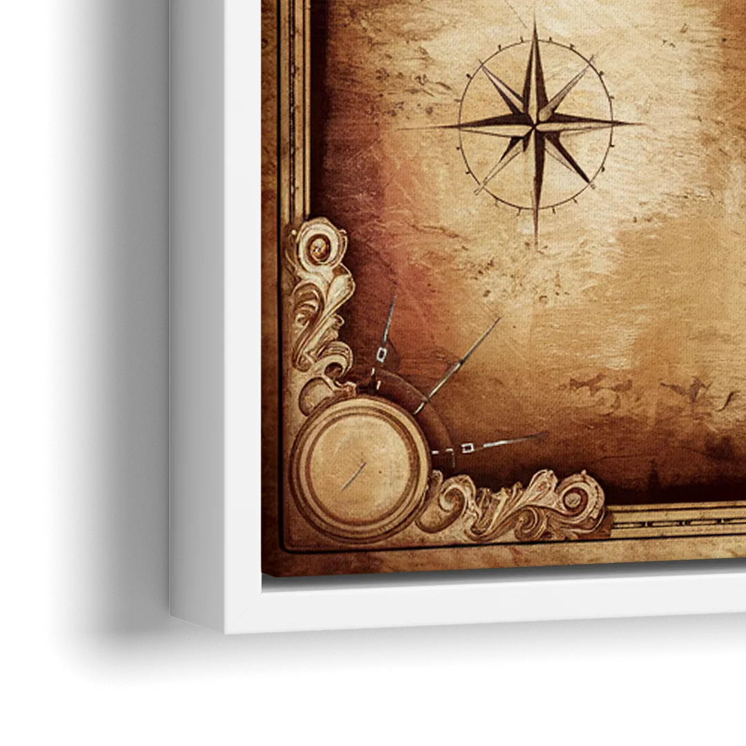 Washington DC Map Vintage - Close-Up White Frame Canvas