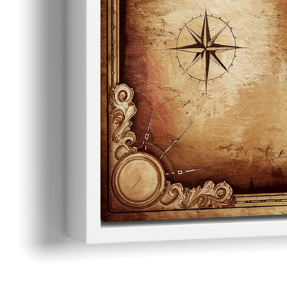 Washington DC Map Vintage - Close-Up White Frame Canvas