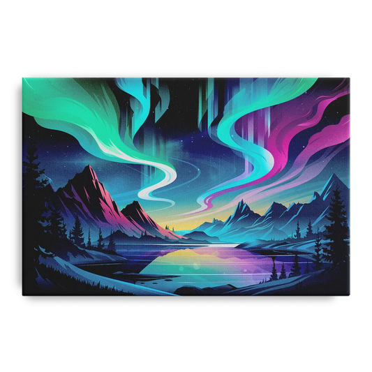 Aurora Starry Night - Canvas Wall Art