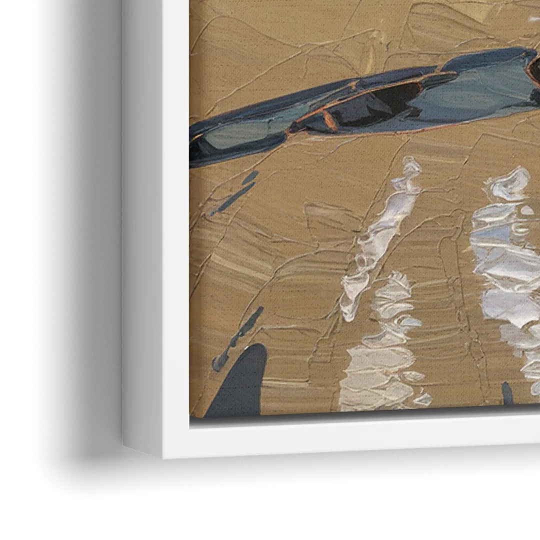 Bandon Oregon Shoreline - Close-Up White Frame Canvas