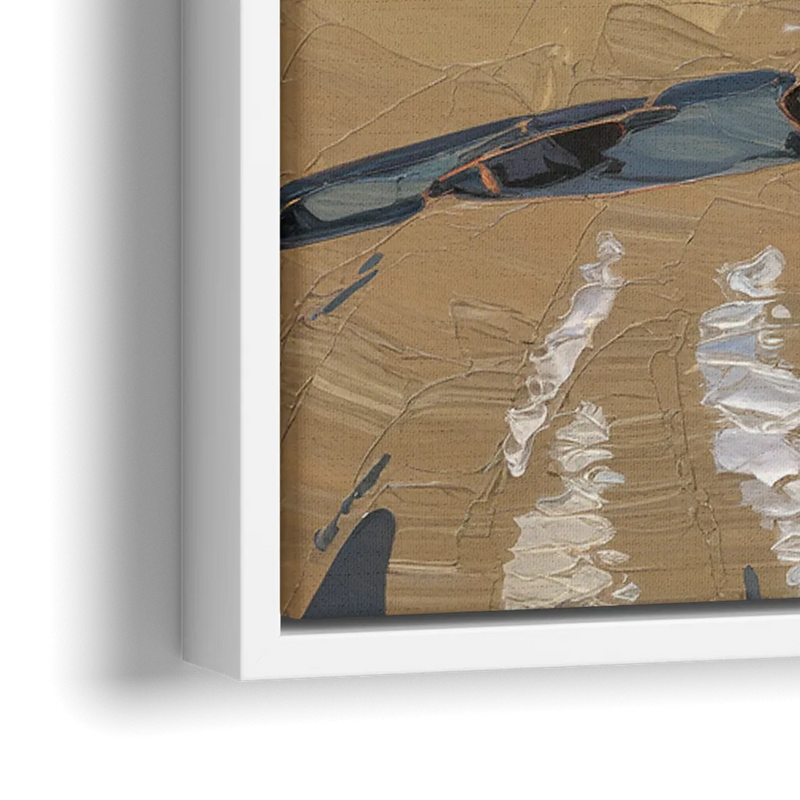 Bandon Oregon Shoreline - Close-Up White Frame Canvas