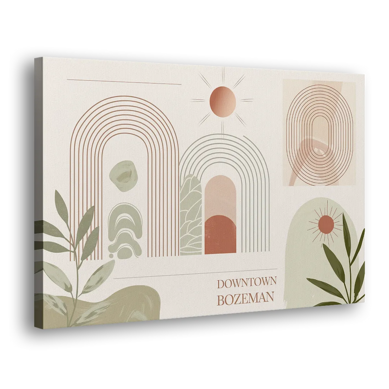 Bozeman Downtown Charm - Canvas Print Art Sides