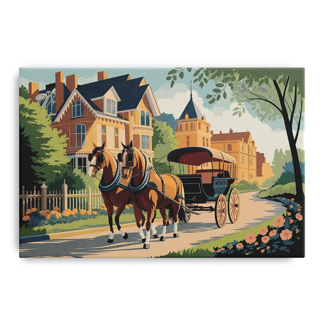 Mackinac Island Horse Carriage Ride - Canvas Wall Art
