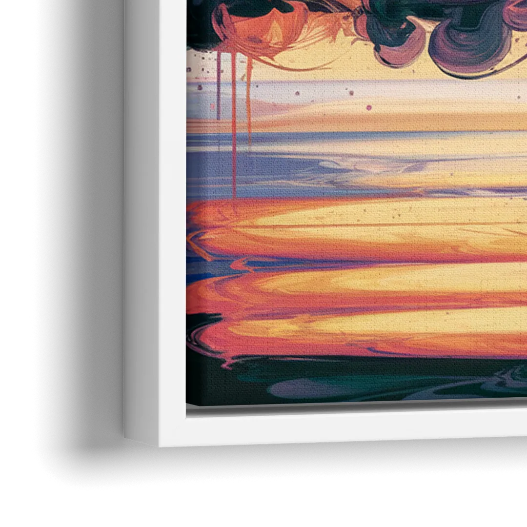 Anchorage Skyline Sunset - Close-Up White Frame Canvas