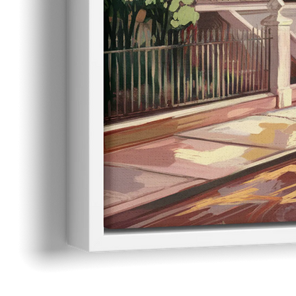 Savannah Historic Homes - Close-Up White Frame Canvas
