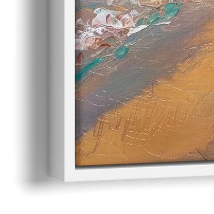 Galveston Beach Sunrise - Close-Up White Frame Canvas